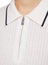  - KITON - Zip Top Contrast Trim Ribbed Polo