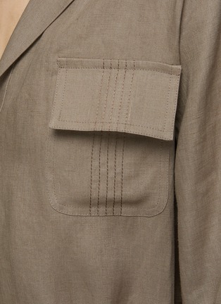  - KITON - Tie Waist Linen Safari Shirt