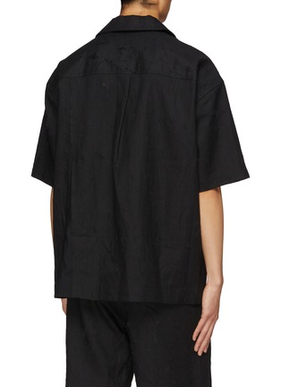 Back View - Click To Enlarge - FENG CHEN WANG - Ripped Patchwork Button Up Shirt