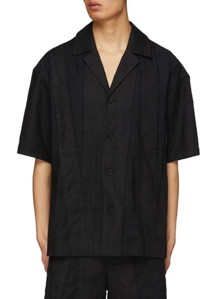 Main View - Click To Enlarge - FENG CHEN WANG - Ripped Patchwork Button Up Shirt