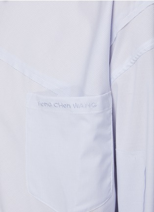  - FENG CHEN WANG - Patchwork Striped Cotton Blend Shirt