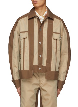 Main View - Click To Enlarge - FENG CHEN WANG - Patchwork Panel Button Up Jacket