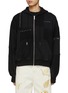 Main View - Click To Enlarge - FENG CHEN WANG - Panelled Stud Embellished Cotton Hoodie