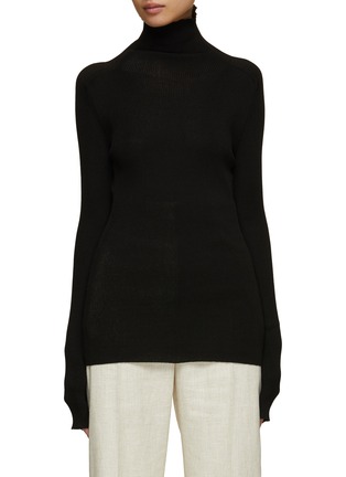 Main View - Click To Enlarge - LE17SEPTEMBRE - High Neck Ribbed Knit Sweater