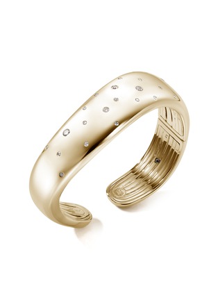Detail View - Click To Enlarge - JOHN HARDY - Surf Diamond 14K Gold Cuff — Size M