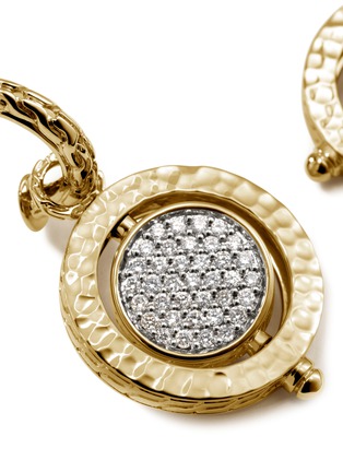 Detail View - Click To Enlarge - JOHN HARDY - Dot Moon Door Diamond 18K Gold Earrings