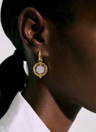  - JOHN HARDY - Dot Moon Door Diamond 18K Gold Earrings
