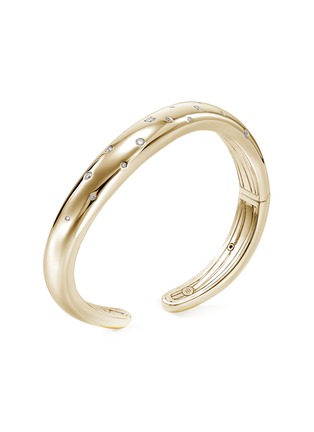 Detail View - Click To Enlarge - JOHN HARDY - Surf Diamond 14K Gold Kick Cuff — Size M