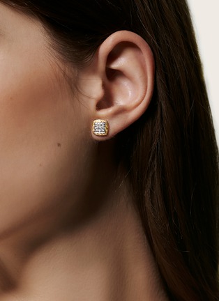 Detail View - Click To Enlarge - JOHN HARDY - Classic Chain 18K Gold Diamond Stud Earrings