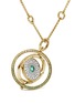 Detail View - Click To Enlarge - JOHN HARDY - Dot Moon Door Diamond 18K Gold Rolo Chain Pendant Necklace — Size 22-24