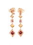 Detail View - Click To Enlarge - JOHN HARDY - Cinta Black Diamond Rhodolite Brown Sapphire Zicron Tsavorite Garnet 18K Rose Gold Macan Earrings