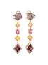 Main View - Click To Enlarge - JOHN HARDY - Cinta Black Diamond Rhodolite Brown Sapphire Zicron Tsavorite Garnet 18K Rose Gold Macan Earrings