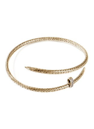 Detail View - Click To Enlarge - JOHN HARDY - Classic Chain Diamond 14K Gold Coil Necklace — Size 13