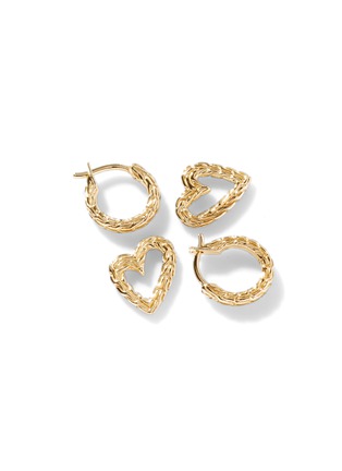 Detail View - Click To Enlarge - JOHN HARDY - Classic Chain Manah 14K Gold Heart Drop Earrings