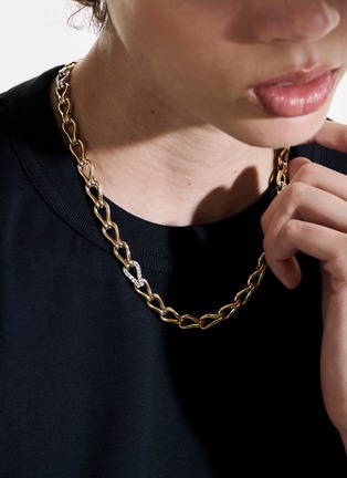  - JOHN HARDY - Surf Diamond 14K Gold Necklace — Size 18