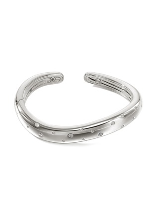 Main View - Click To Enlarge - JOHN HARDY - Surf Silver Scattered Diamond Pavé Cuff — Size S