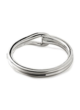 Detail View - Click To Enlarge - JOHN HARDY - Surf Silver 18.5mm Hinged Bangle — S