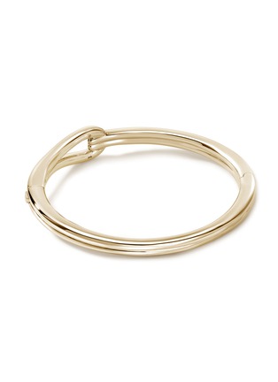 Detail View - Click To Enlarge - JOHN HARDY - Surf 14K Gold 12.5mm Hinged Bangle — Size M