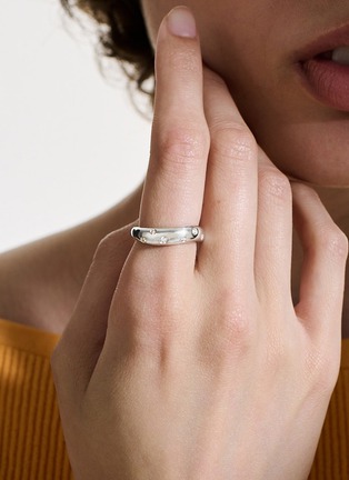 Detail View - Click To Enlarge - JOHN HARDY - Surf Diamond Sterling Silver Ring — Size 7