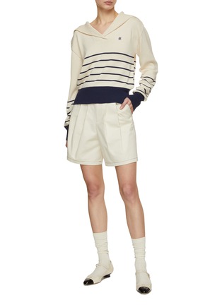 Figure View - Click To Enlarge - KIMHĒKIM - Striped Wool Cotton Sweater