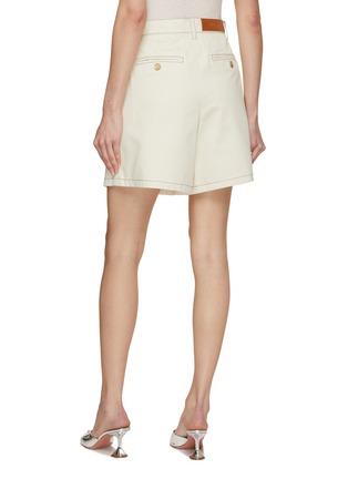 Back View - Click To Enlarge - KIMHĒKIM - Pleated Cotton-blended Shorts