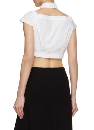 Back View - Click To Enlarge - KIMHĒKIM - Cut-Out Cropped Shirt