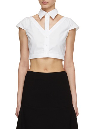 Main View - Click To Enlarge - KIMHĒKIM - Cut-Out Cropped Shirt