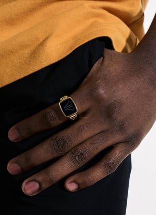  - JOHN HARDY - 14K Gold Black Onyx Signet Ring — Size 10