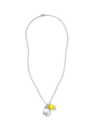 Main View - Click To Enlarge - JOHN HARDY - Classic Chain Diamond Neon Yellow Double Pebble Pendant Sterling Silver Necklace — Size 22-24