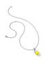 Detail View - Click To Enlarge - JOHN HARDY - Classic Chain Diamond Neon Yellow Pebble Pendant Sterling Silver Necklace — Size 22-24