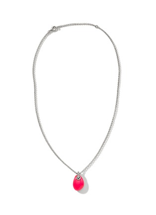 Main View - Click To Enlarge - JOHN HARDY - Classic Chain Diamond Neon Pink Pebble Pendant Necklace — Size 16-18