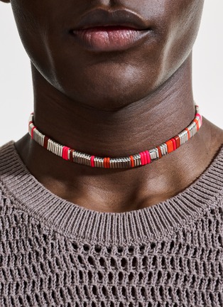 Detail View - Click To Enlarge - JOHN HARDY - Colorblock Jasper Sterling Silver Choker Necklace — Size 12-16