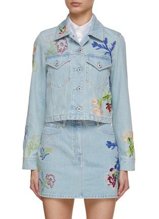 Main View - Click To Enlarge - KENZO - Drawn Flowers Trucker Jacket