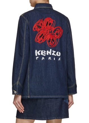 Back View - Click To Enlarge - KENZO - Drawn Varsity Cotton Workwear Jacket