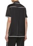 Back View - Click To Enlarge - EENK - Lace Trim Short Sleeve Top
