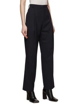 Detail View - Click To Enlarge - EENK - Lace Trim Classic Straight Pants