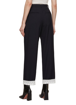 Back View - Click To Enlarge - EENK - Lace Trim Classic Straight Pants