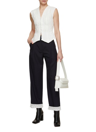 Figure View - Click To Enlarge - EENK - Lace Trim Classic Straight Pants