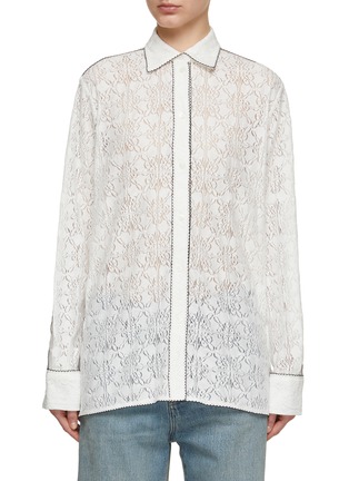 Main View - Click To Enlarge - EENK - Oversized Lace Shirt
