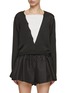 Main View - Click To Enlarge - EENK - V-neck Panelled Knit Cardigan