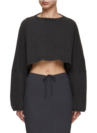 Main View - Click To Enlarge - JOAH BROWN - Slouchy Crop Long Sleeve Sweater