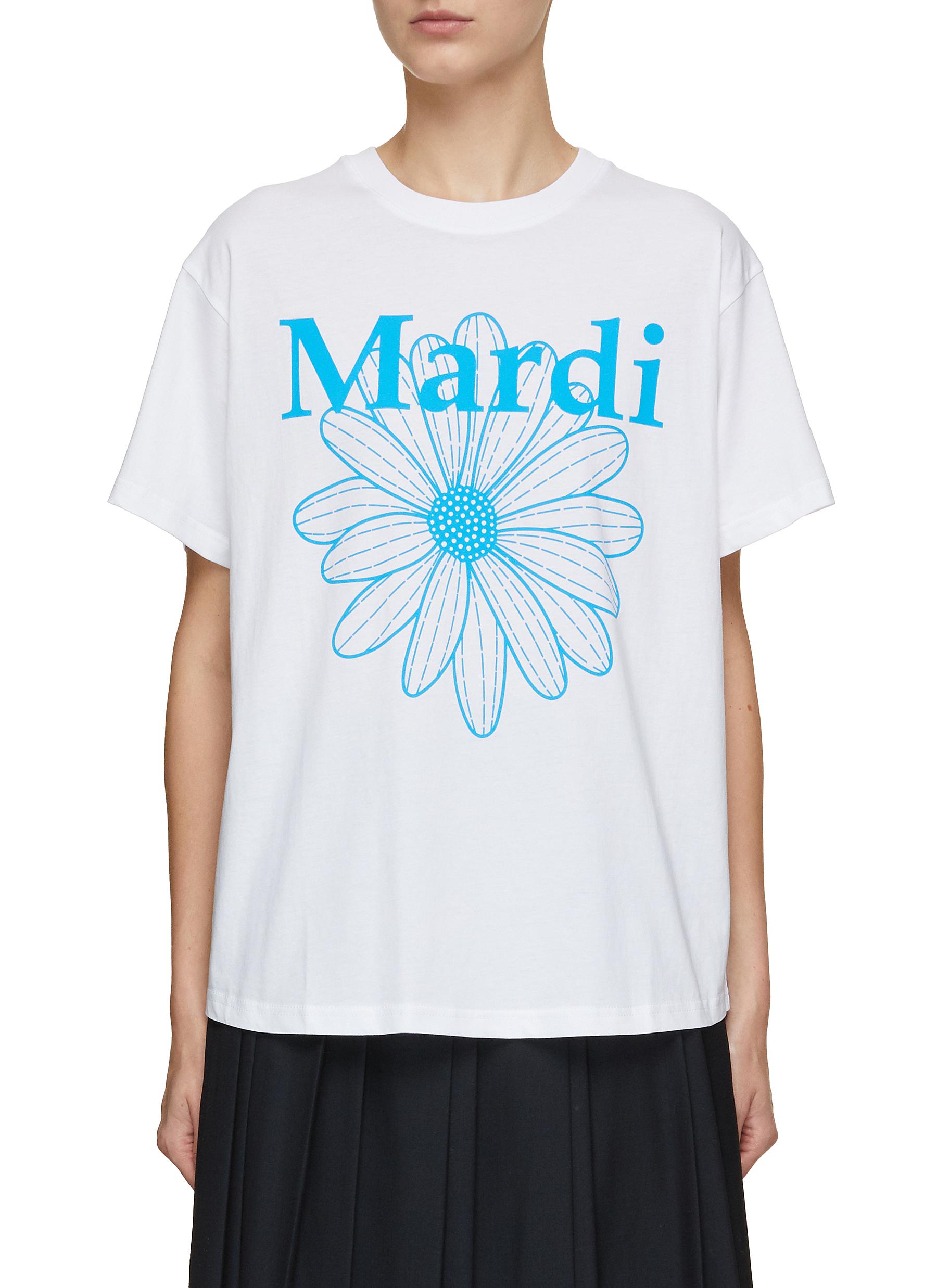 Mardi Flower Print Oversized Crewneck T-Shirt