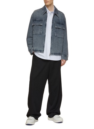 Figure View - Click To Enlarge - SOLID HOMME - Dyed Denim Zip Up Jacket