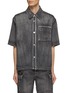 Main View - Click To Enlarge - SOLID HOMME - Dyed Denim Short Sleeve Shirt