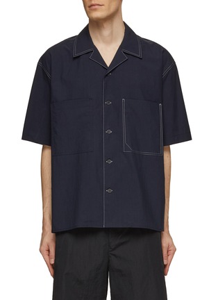 Main View - Click To Enlarge - SOLID HOMME - Stitched Chest Pocket Shirt
