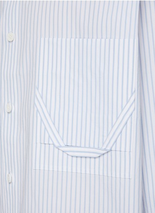  - SOLID HOMME - Sewed Line Pattern Chest Pocket Striped Shirt