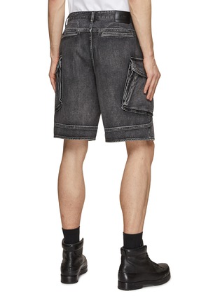 Back View - Click To Enlarge - SOLID HOMME - Dyed Denim Cargo Shorts