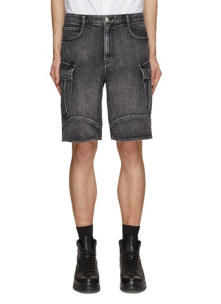 Main View - Click To Enlarge - SOLID HOMME - Dyed Denim Cargo Shorts