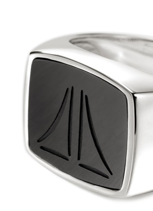 Detail View - Click To Enlarge - JOHN HARDY - Onyx Sterling Silver Signet Ring — Size 11