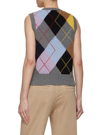 Back View - Click To Enlarge - GANNI - Harlequin Wool Blend Knit Vest